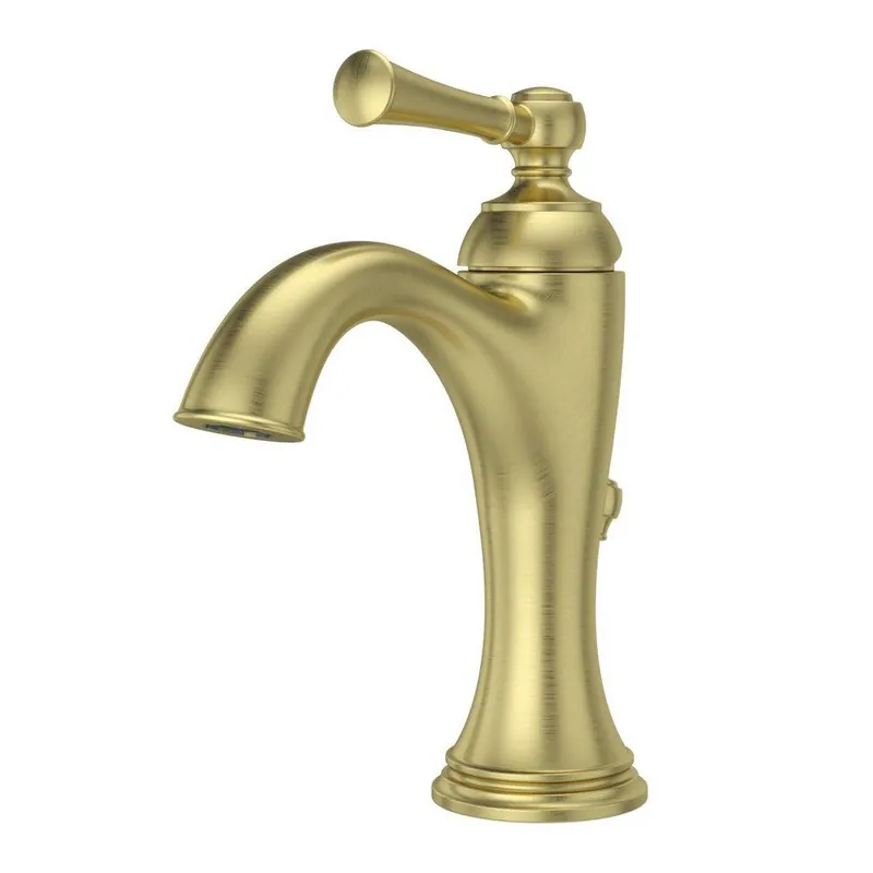 Pfister LG42-TB0BG Tisbury Single Handle Monoblock Bathroom Sink Faucet in Brushed Gold