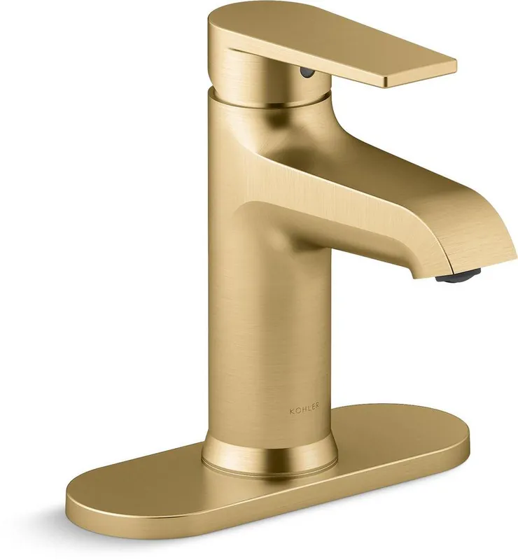 Kohler 97061-4-2MB Hint Single Handle Centerset Bathroom Sink Faucet in Vibrant Brushed Moderne Brass