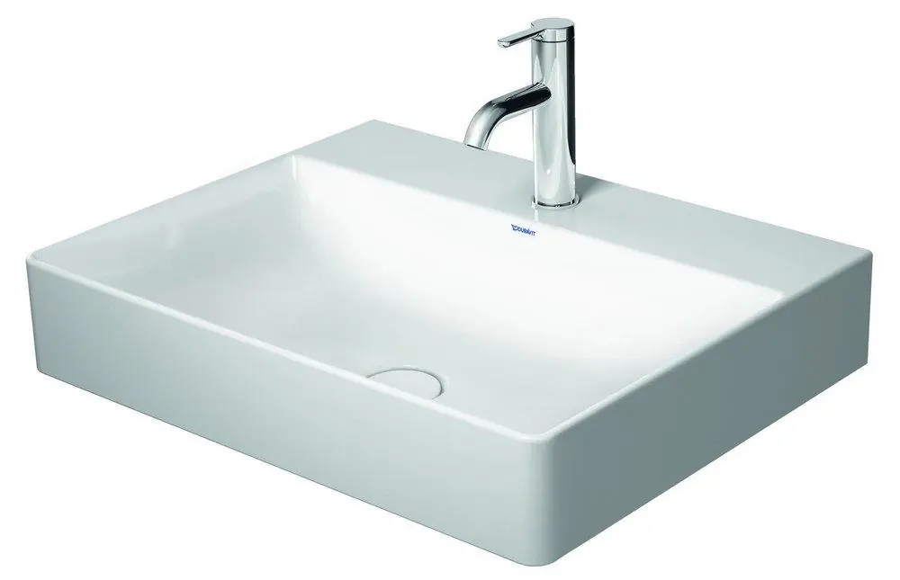 Duravit 2353600041 DuraSquare 23-31/50 x 18-1/2 in. Rectangular Drop-in Bathroom Sink in White Alpin