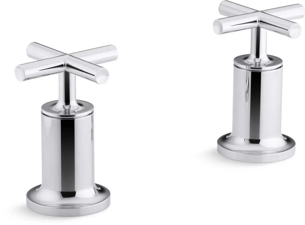 Kohler T14429-3-CP Purist Deckmount High Flow Bath Valve Trim with Double Cross Handle