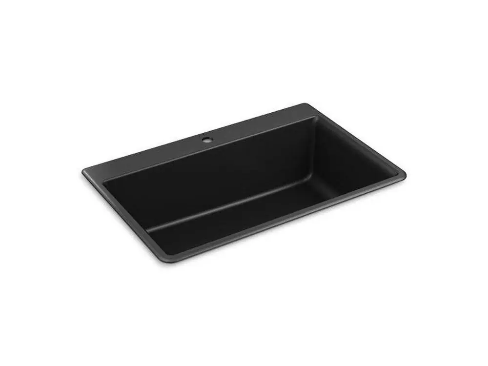 KOHLER 8437-1-CM1 Kennon 33 x 22 in. 1 Hole Composite Single Bowl Dual Mount Kitchen Sink