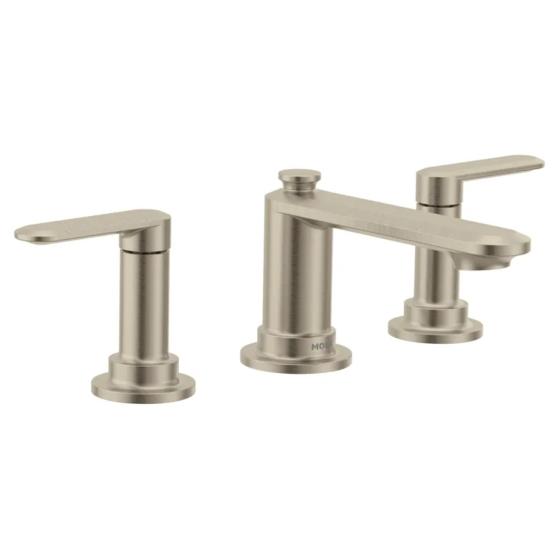 Moen TV6507BN Greenfield 8 in. Widespread Double Handle Bathroom Faucet in Brushed Nickel (Valve Included)