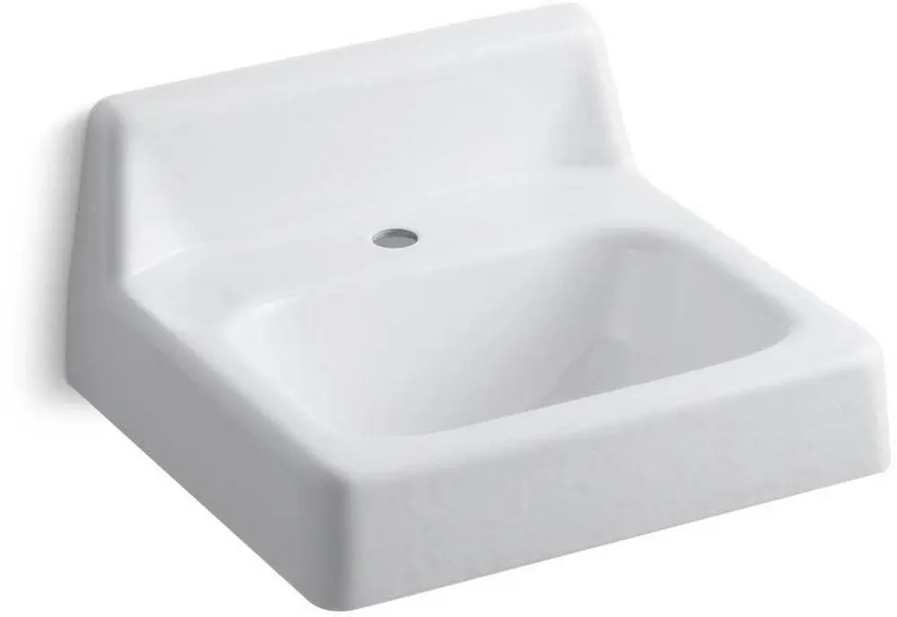 KOHLER 2805-0 Hudson 19 x 17-1/4 in. Rectangular Wall Mount Bathroom Sink in White