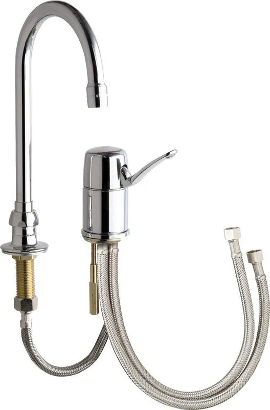 Chicago Faucets 2302-ABCP Single Handle Centerset Bathroom Sink Faucet in Polished Chrome