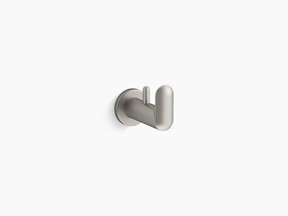 KOHLER 97897-BN Kumin 1-Hook Robe Hook in Vibrant Brushed Nickel