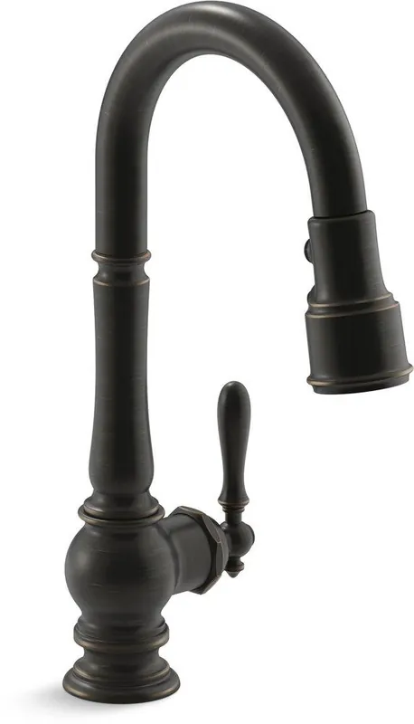 Kohler 99261-2BZ Artifacts Single Handle Pull Down Kitchen Faucet in Oil Rubbed Bronze