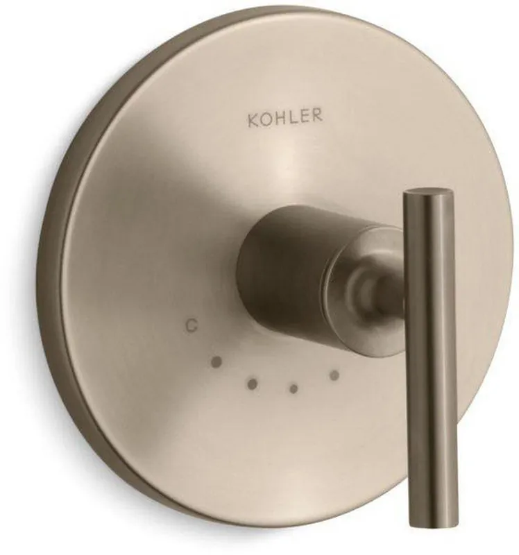 Kohler T14488-4-BV Purist Single Handle Thermostatic Valve Trim in Vibrant Brushed Bronze