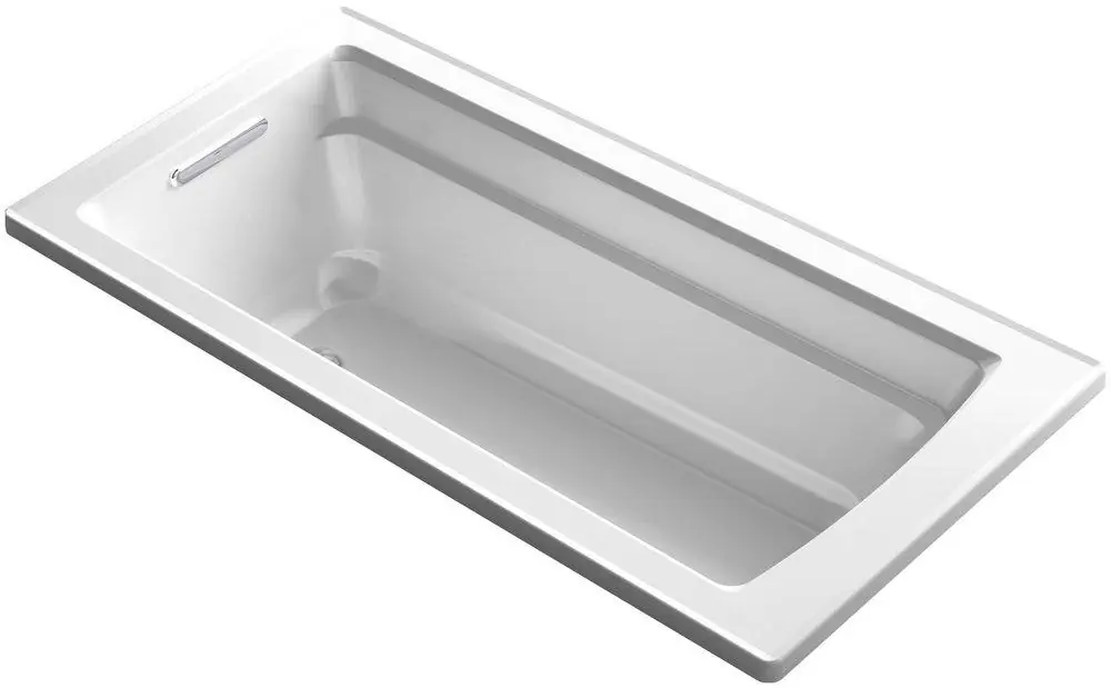 Kohler 1948-0 Archer 66 x 32 in. Soaker Drop-In Bathtub with End Drain in White