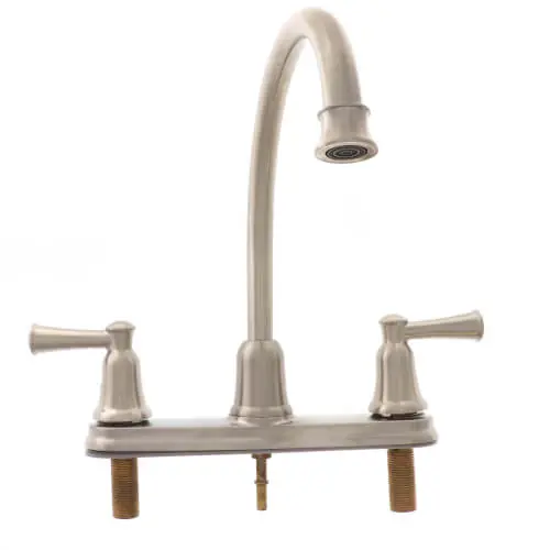 Moen 41613CSL Cleveland Faucet Capstone Two-Handle High Arc Kitchen Faucet Classic Stainless