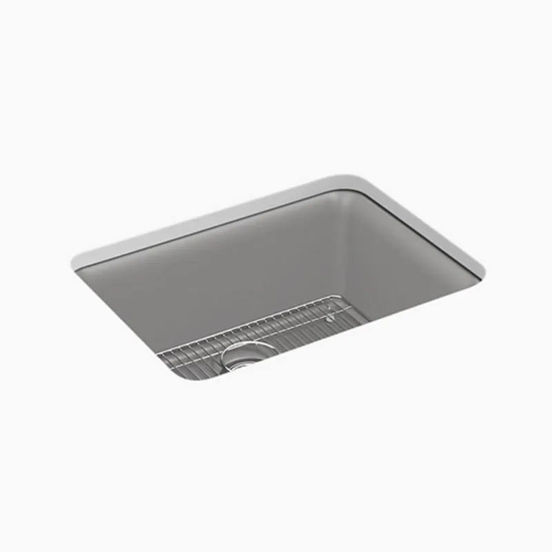 Kohler 28001-CM4 Cairn 24-1/2 x 18-5/16 in. No Hole Composite Single Bowl Undermount Kitchen Sink in Matte Grey