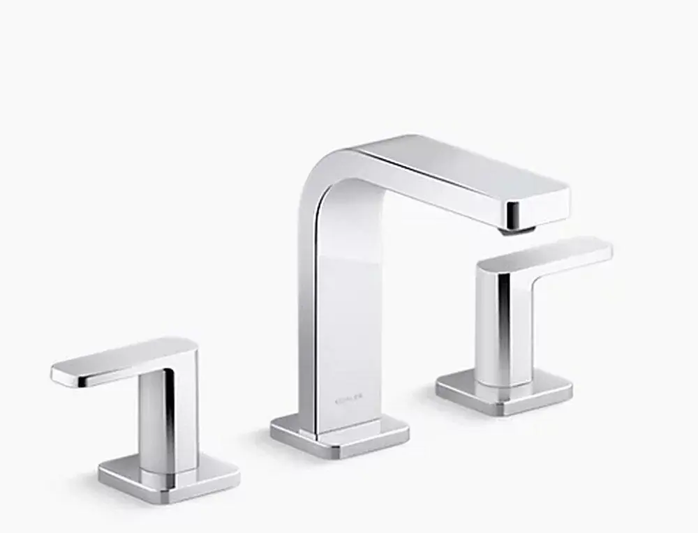 KOHLER 23484-4K-CP Parallel Two Handle Widespread Bathroom Sink Faucet in Polished Chrome