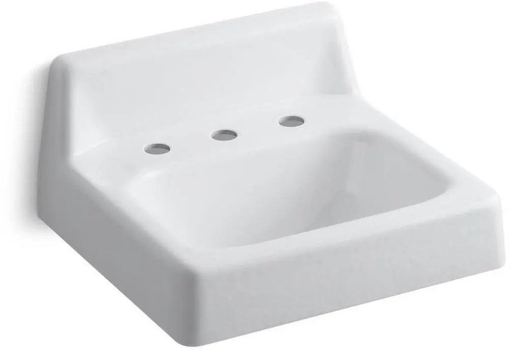 Kohler 2868-0 Hudson 20 x 18 in. Rectangular Wall Mount Bathroom Sink in White