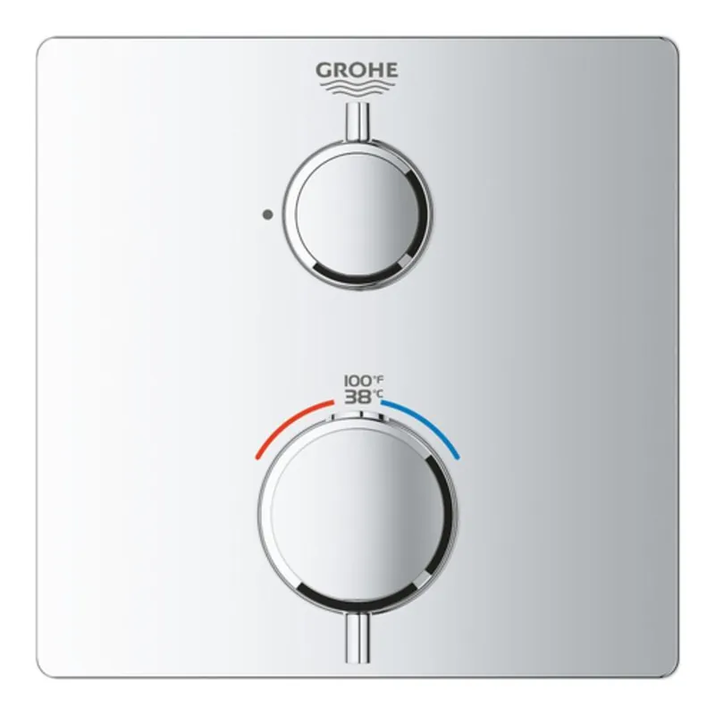 GROHE 24110000 Grohtherm Two Handle Thermostatic Valve Trim in StarLight Chrome