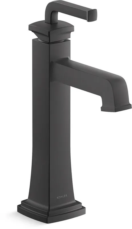 Kohler 26430-4-BL Riff Single Handle Monoblock Bathroom Sink Faucet in Matte Black