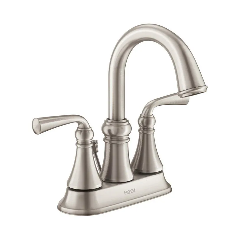 Moen WS84850SRN Wetherly Two Handle Centerset Bathroom Sink Faucet in Spot Resist Brushed Nickel