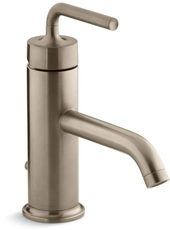 Kohler 14402-4A-BV Purist Single Handle Monoblock Bathroom Sink Faucet in Vibrant Brushed Bronze