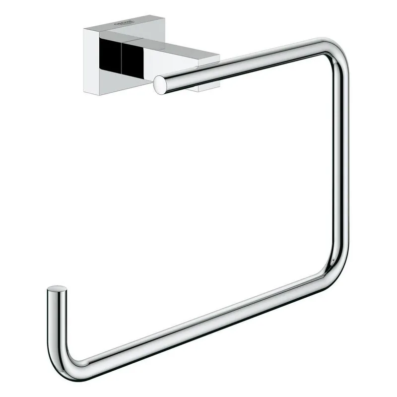 GROHE 40510001 Essentials Cube Rectangular Open Towel Ring in StarLight Chrome