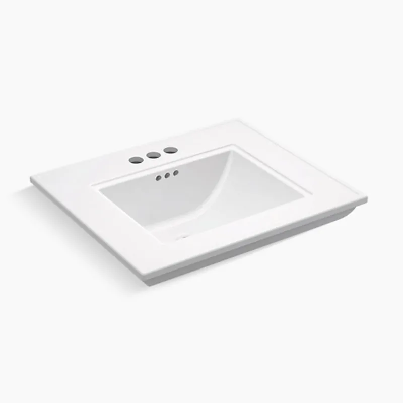 KOHLER 29999-4-0 Memoirs Stately 24-1/2 x 20-1/2 in. Rectangular Dual Mount Bathroom Sink in White