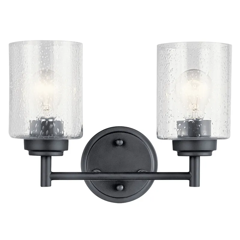 Kichler 45885BK The Modern Winslow 2-Light Bath Light 12.75 Inch 75 Watt