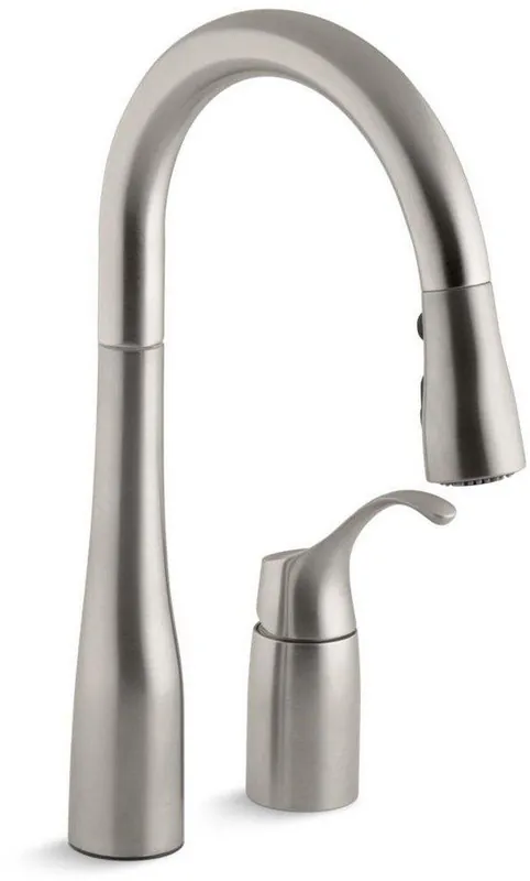 Kohler 649-VS Simplice Single Handle Pull Down Bar Faucet in Vibrant Stainless