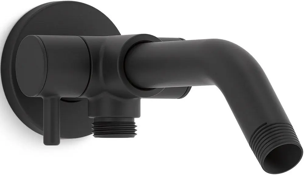 KOHLER 76330-BL 8-1/16 in. Shower Arm and Flange with 3-Way Diverter in Matte Black