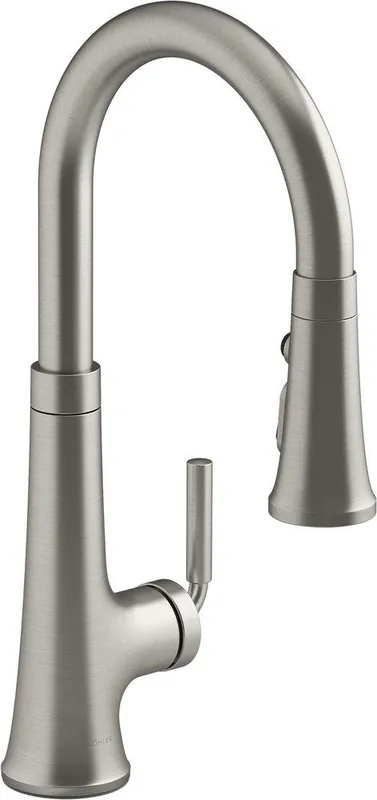 Kohler 23764-VS Tone Single Handle Pull Down Kitchen Faucet in Vibrant Stainless