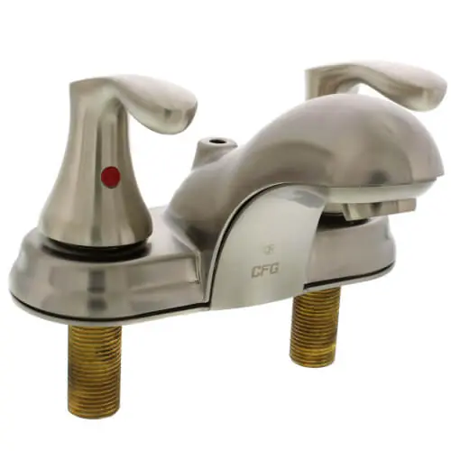 Moen 40225BN Cleveland Faucet Cornerstone Two-Handle Low Arc Bathroom Faucet (Brushed Nickel)