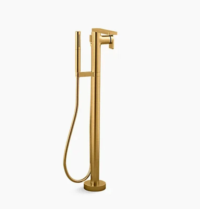 KOHLER T73087-4-2MB Composed Single Handle Floor Mount Filler in Vibrant Brushed Moderne Brass