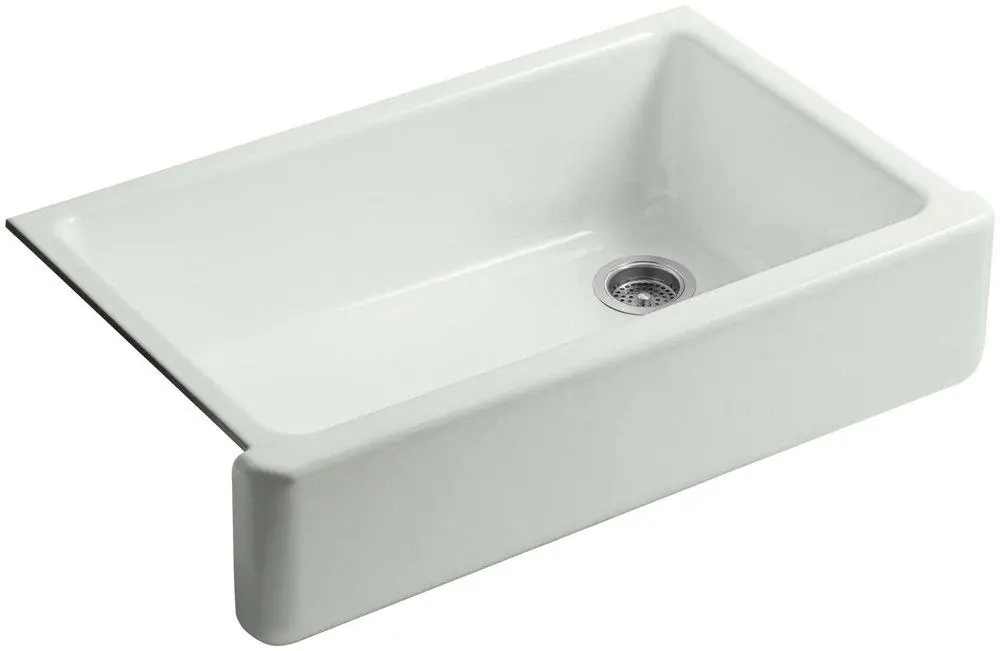 Kohler 6489-FF Whitehaven 35-11/16 x 21-9/16 in. Cast Iron Single Bowl Farmhouse Kitchen Sink in Sea Salt