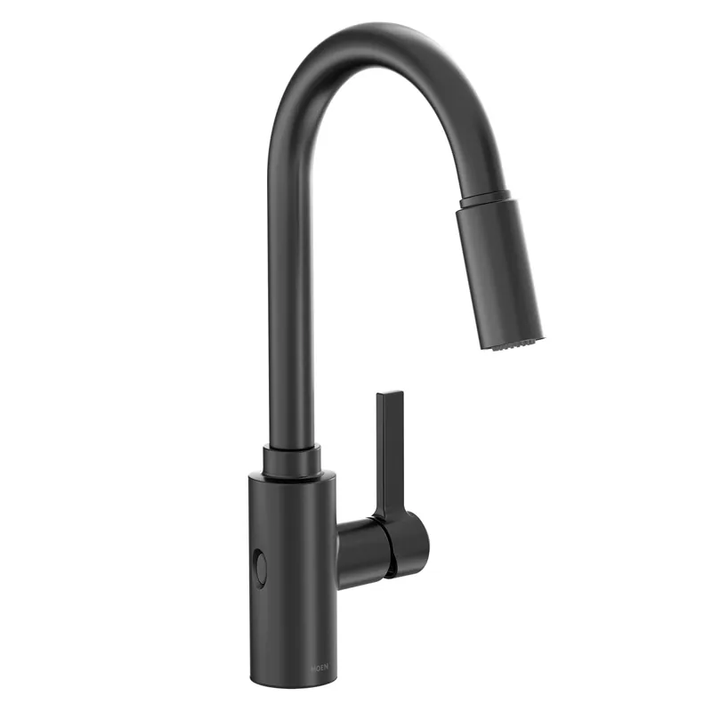 Moen 7882EWBL Genta LX Touchless Single-Handle Pull-Down Sprayer Kitchen Faucet with MotionSense Wave in Matte Black