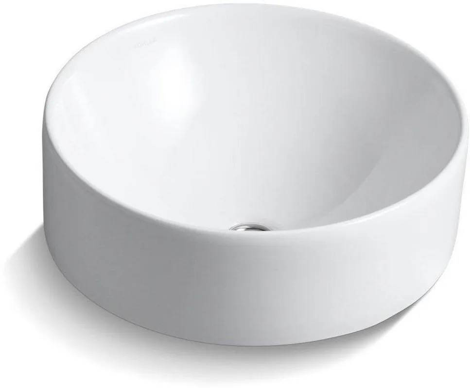 Kohler 14800-0 Vox 16-1/2 x 16-1/2 in. Round Vessel Mount Bathroom Sink in White