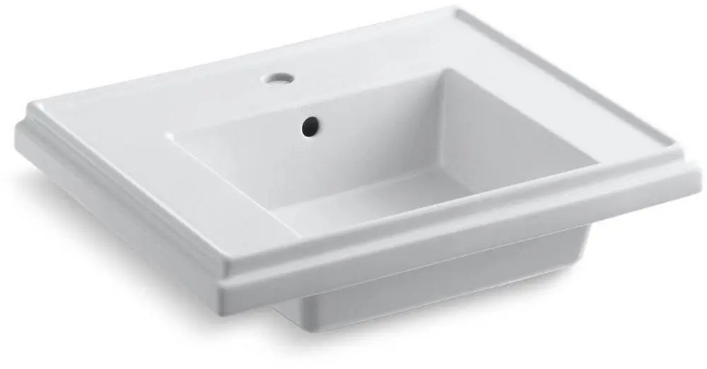 KOHLER 2757-1-0 Tresham 24 x 19-1/2 in. Rectangular Pedestal Bathroom Sink in White