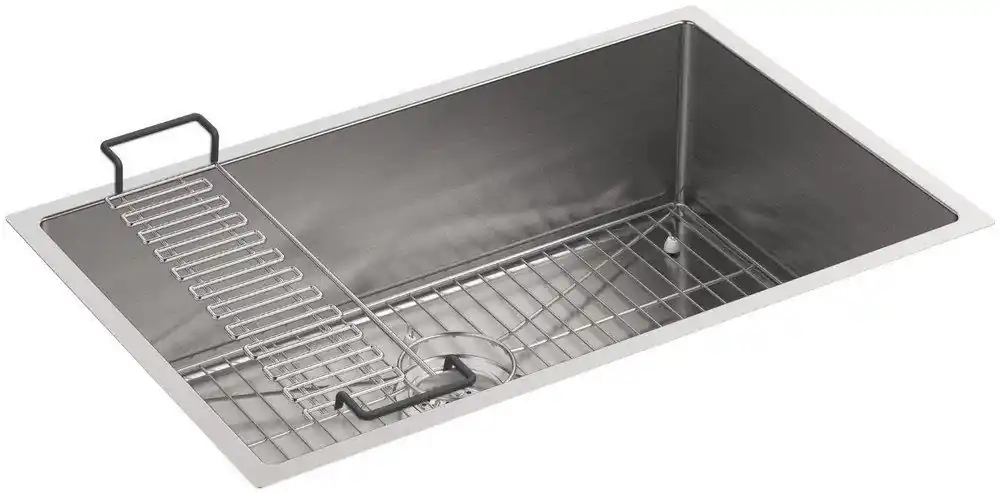 KOHLER 5409-NA Strive® 29 x 18-5/16 in. Stainless Steel Single Bowl Undermount Kitchen Sink with SilentShield Sound Dampening
