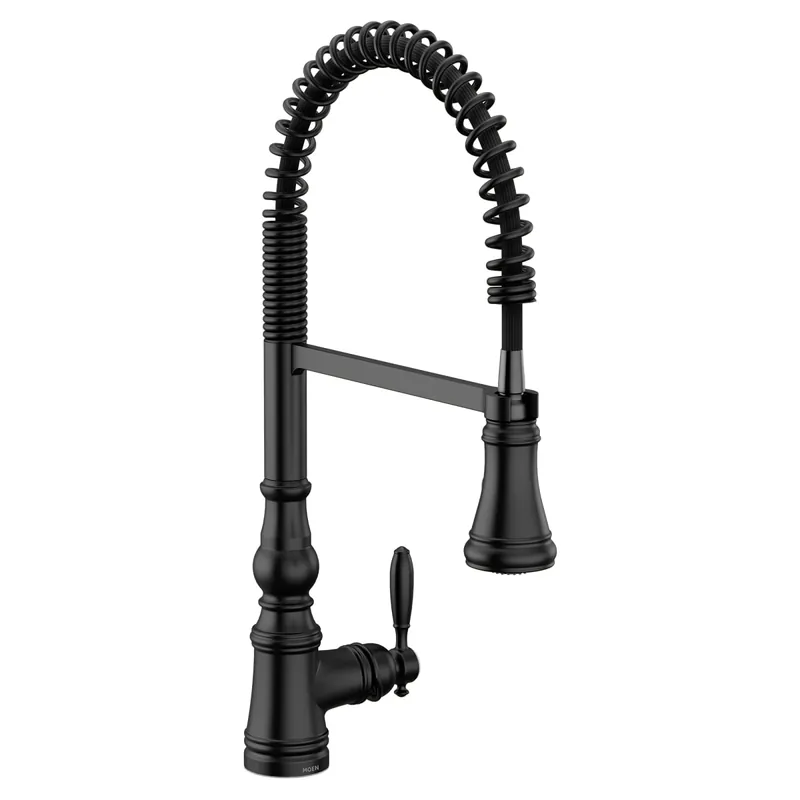 Moen S73104BL Weymouth Single-Handle Pull-Down Sprayer Kitchen Faucet with Power Clean in Matte Black