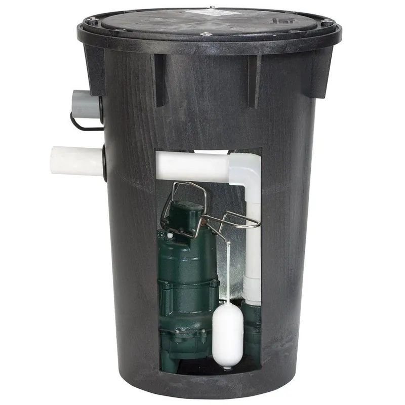 Zoeller 912-0082 912 Series 115V 2/5 hp 90 gpm Polyethylene Sewage Pump and Basin System with 20 ft. Cord