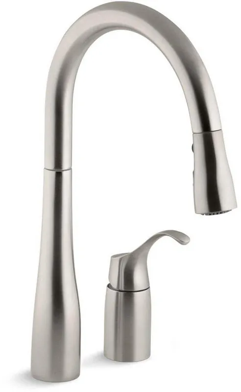 KOHLER 647-VS Simplice Single Handle Pull Down Kitchen Faucet