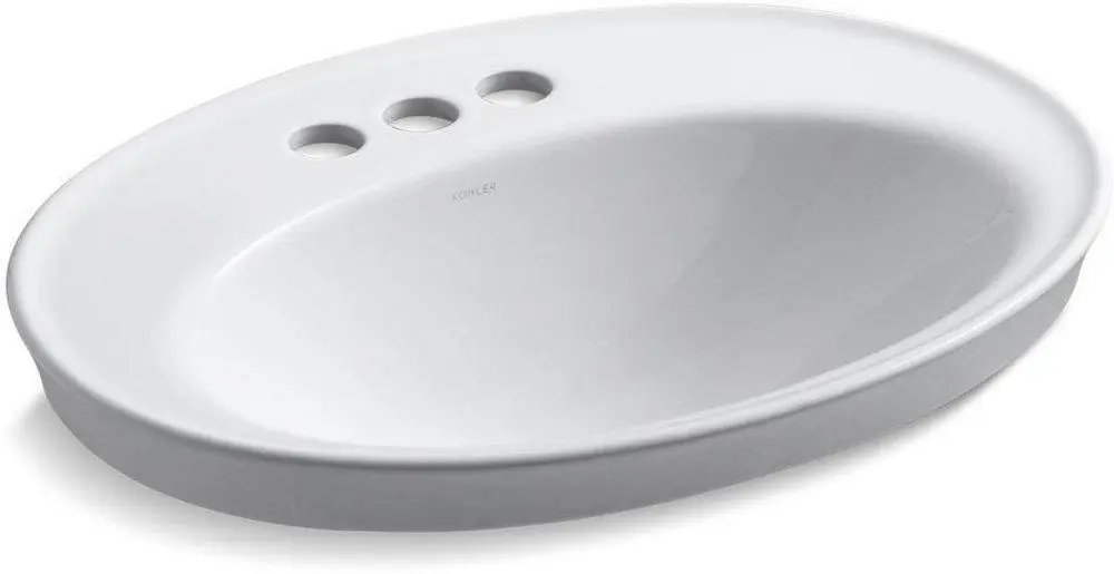 Kohler 2075-4-0 Serif 22-1/8 x 16-1/4 in. Oval Drop-in Bathroom Sink in White