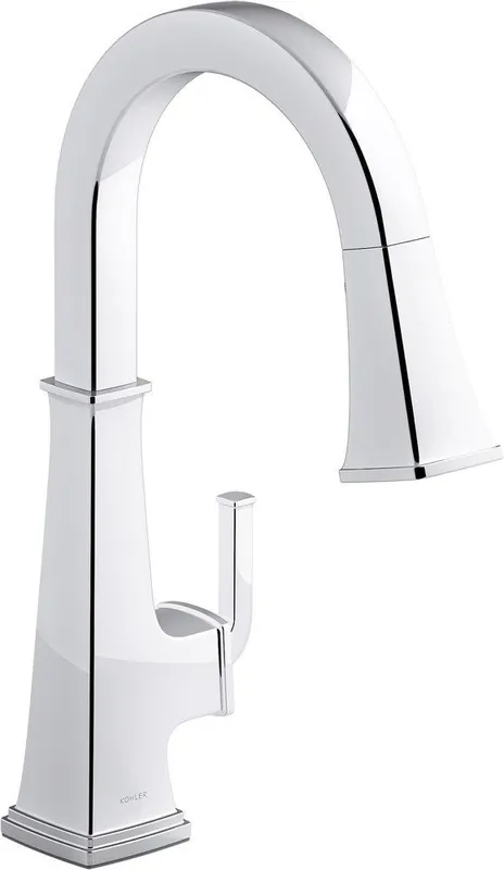 KOHLER 23830-CP Riff Single Handle Pull Down Kitchen Faucet in Polished Chrome