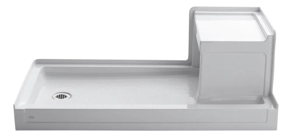 KOHLER 1977-0 Tresham 60 in. x 32 in. Shower Base with Left Drain in White