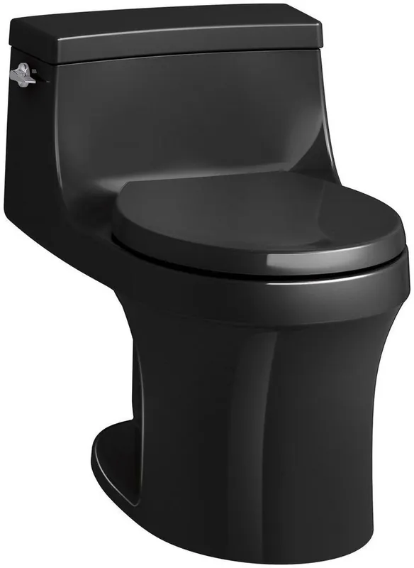 Kohler 4007-7 San Souci 1.28 gpf Round One Piece Toilet in Black Black