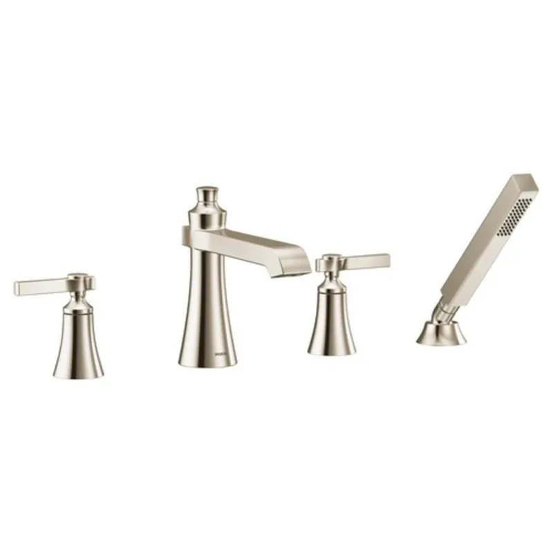 Moen TS928NL Flara Two Handle Roman Tub Faucet with Handshower in Polished Nickel (Trim Only)