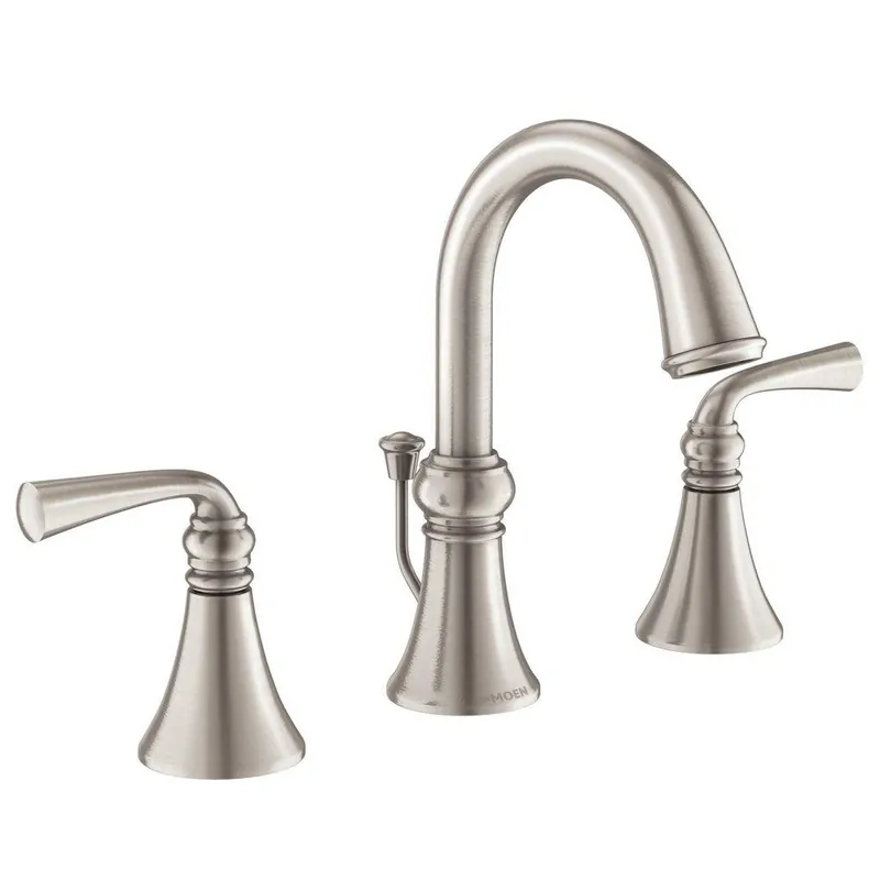 Moen WS84855SRN Wetherly Two Handle Widespread Bathroom Sink Faucet in Spot Resist Brushed Nickel