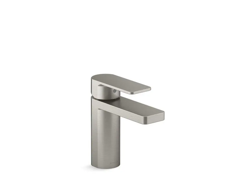 KOHLER 23472-4K-BN Parallel Single Handle Monoblock Bathroom Sink Faucet in Vibrant Brushed Nickel