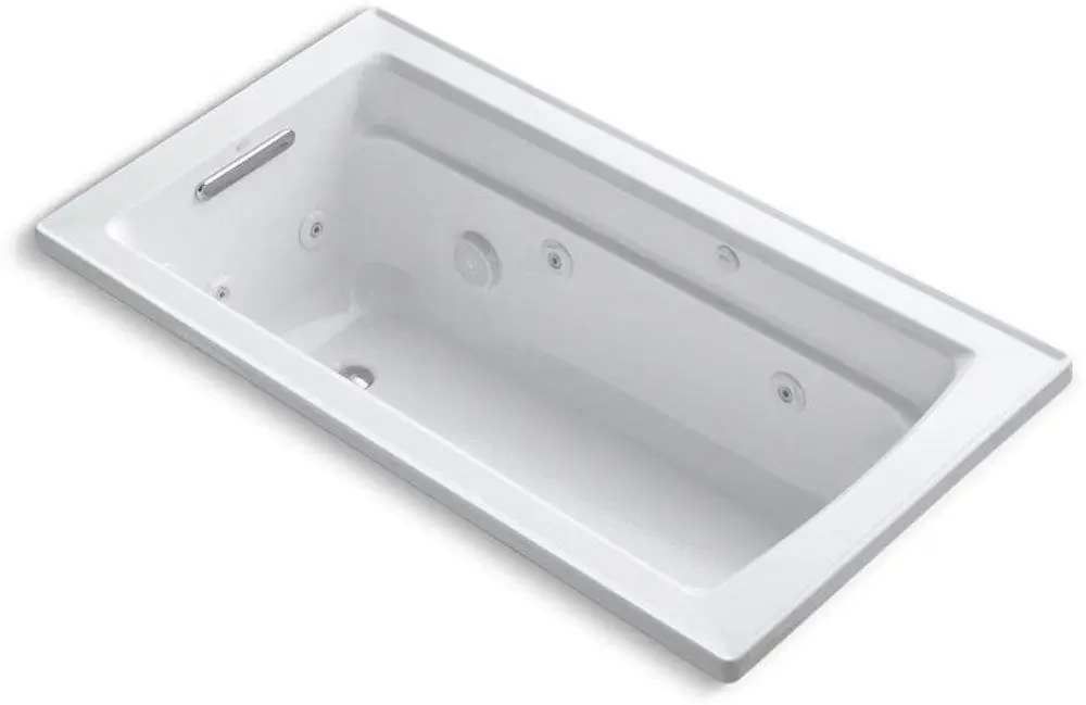Kohler 1122-0 Archer 60 x 32 in. Whirlpool Drop-In Bathtub with Reversible Drain