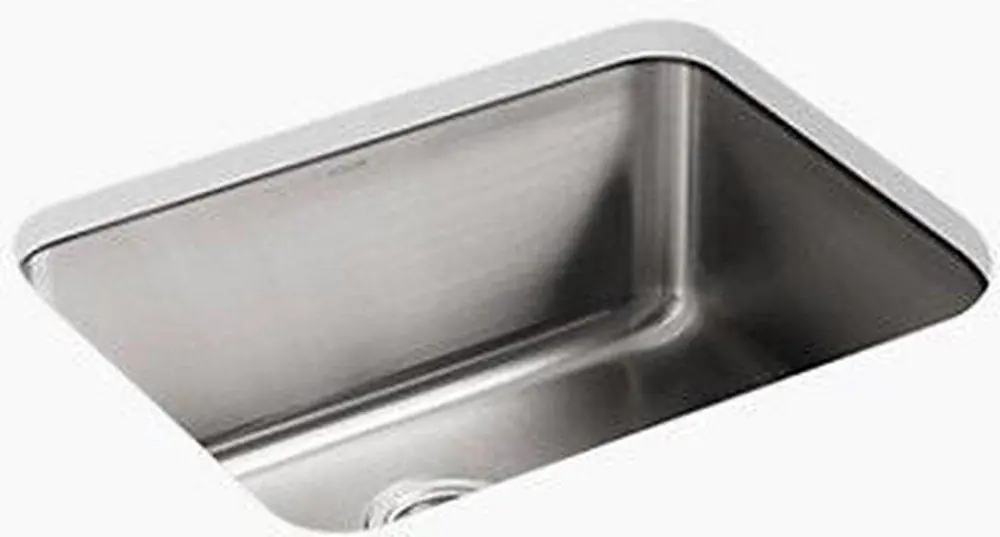 Kohler 3325-NA Undertone 23 x 17-1/2 in. No Hole Stainless Steel Single Bowl Undermount Kitchen Sink with SilentShield