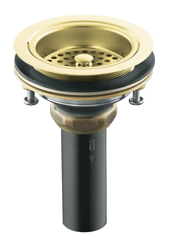 Kohler 8801-PB Duostrainer Brass Basket Strainer with Tailpiece in Vibrant Polished Brass