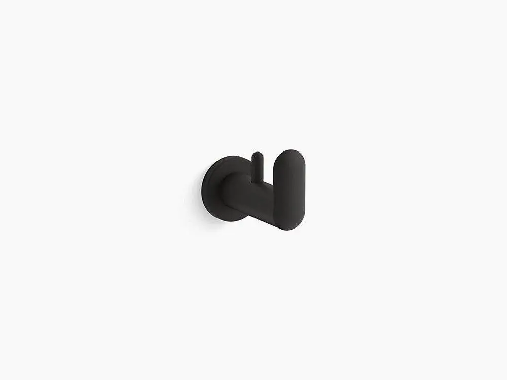 Kohler 97897-BL Kumin 1-Hook Robe Hook in Matte Black