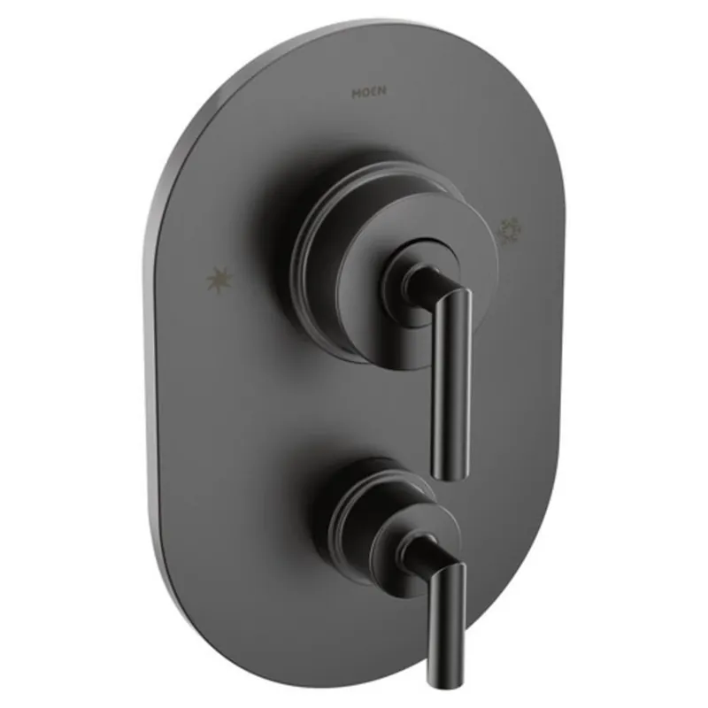 Moen TS22000BL Arris Two Handle Pressure Balancing Valve Trim in Matte Black