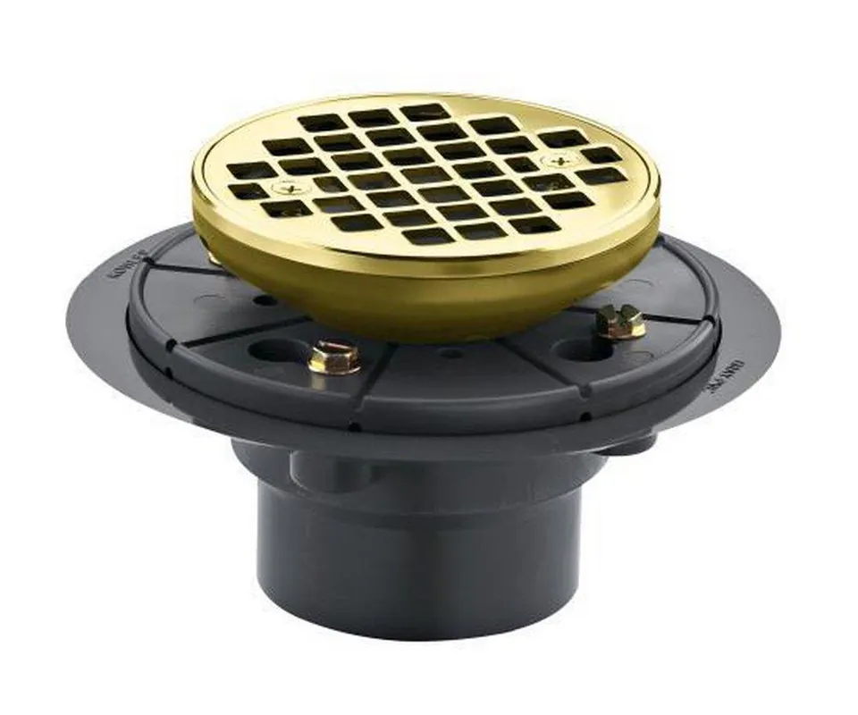 Kohler 9135-PB ClearFlo 3 in. Threaded Plastic Vibrant® Polished Brass Shower Drain