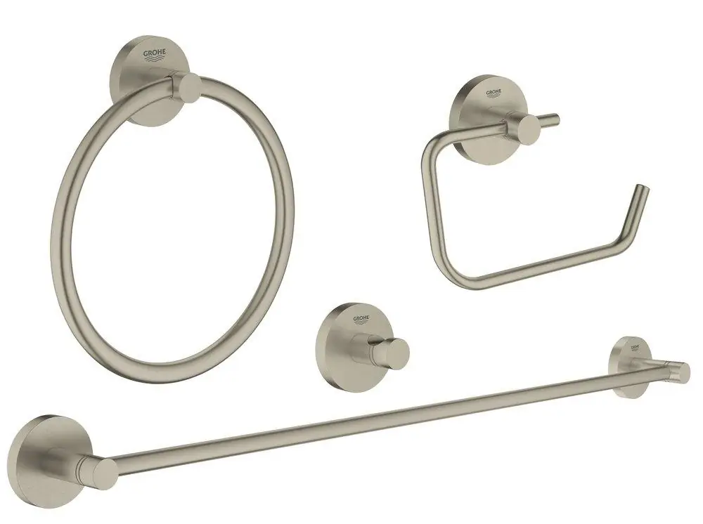 GROHE 40823EN1 Essentials 4-in-1 Bathroom Accessories Set in Brushed Nickel